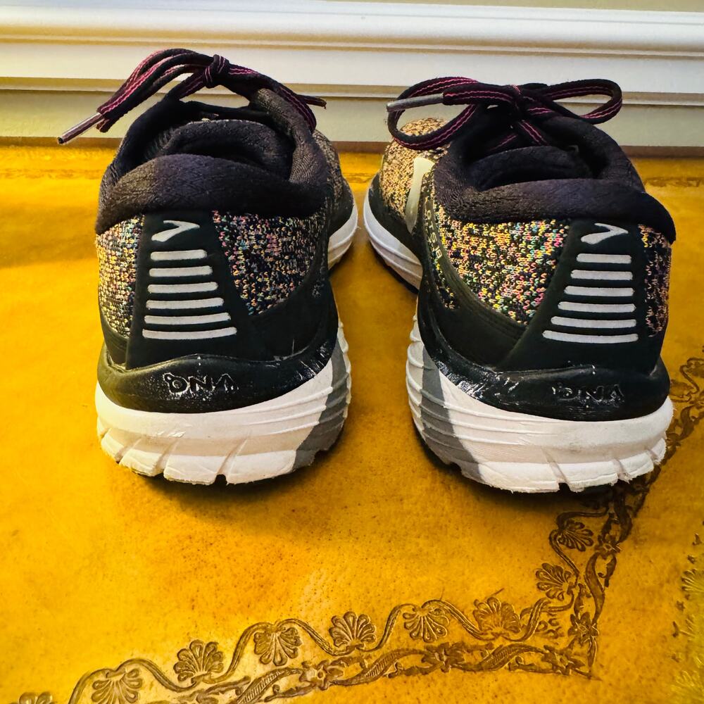 Brooks Women's Multicolor Knit Running Shoes with Black and Pink Accents - Picture 3 of 8